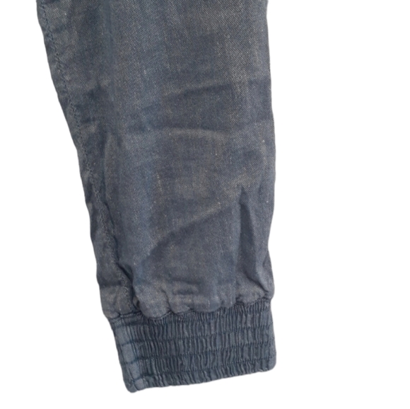 7 For All Mankind Women's Pants Cropped Capri's Blue Cotton Linen Size 27 - Picture 4 of 8